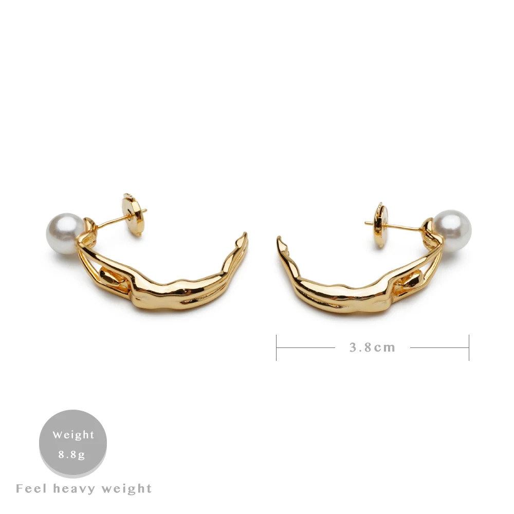 

G13 Amorita boutique Trendy Pearl Twisted Drop Earring Accessories For Women Party Gift Jewelry