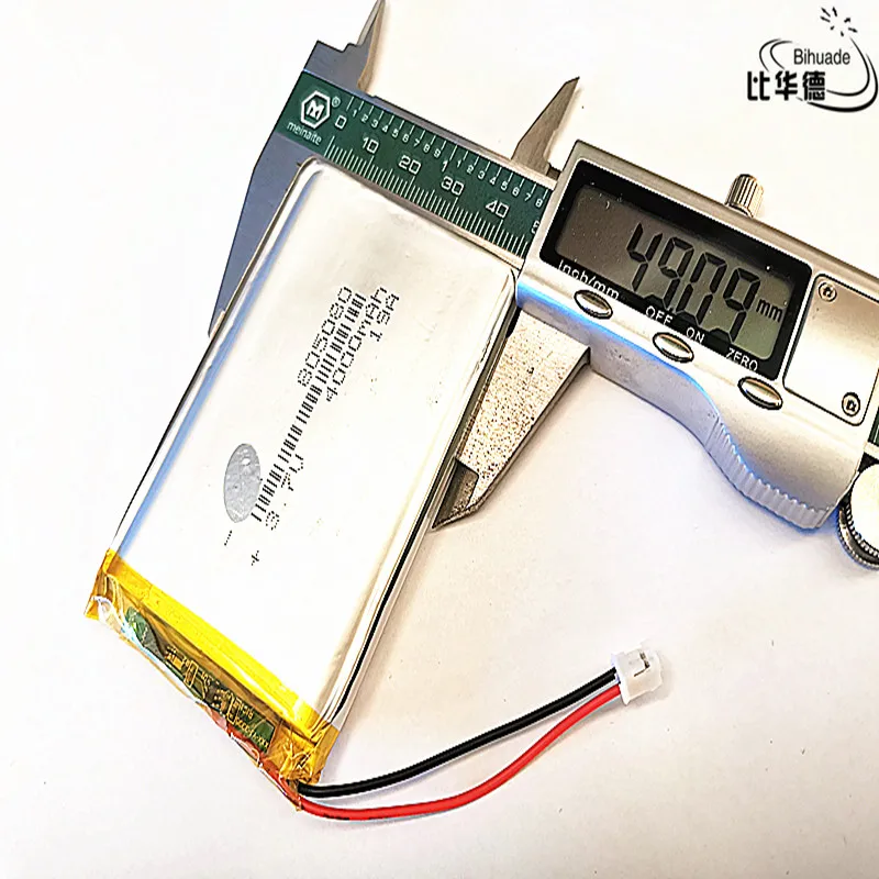 JST 2,0 мм 2Pin 3,7 V 4000mAh 805080 литий-полимерная LiPo аккумуляторная батарея для внешнего аккумулятора