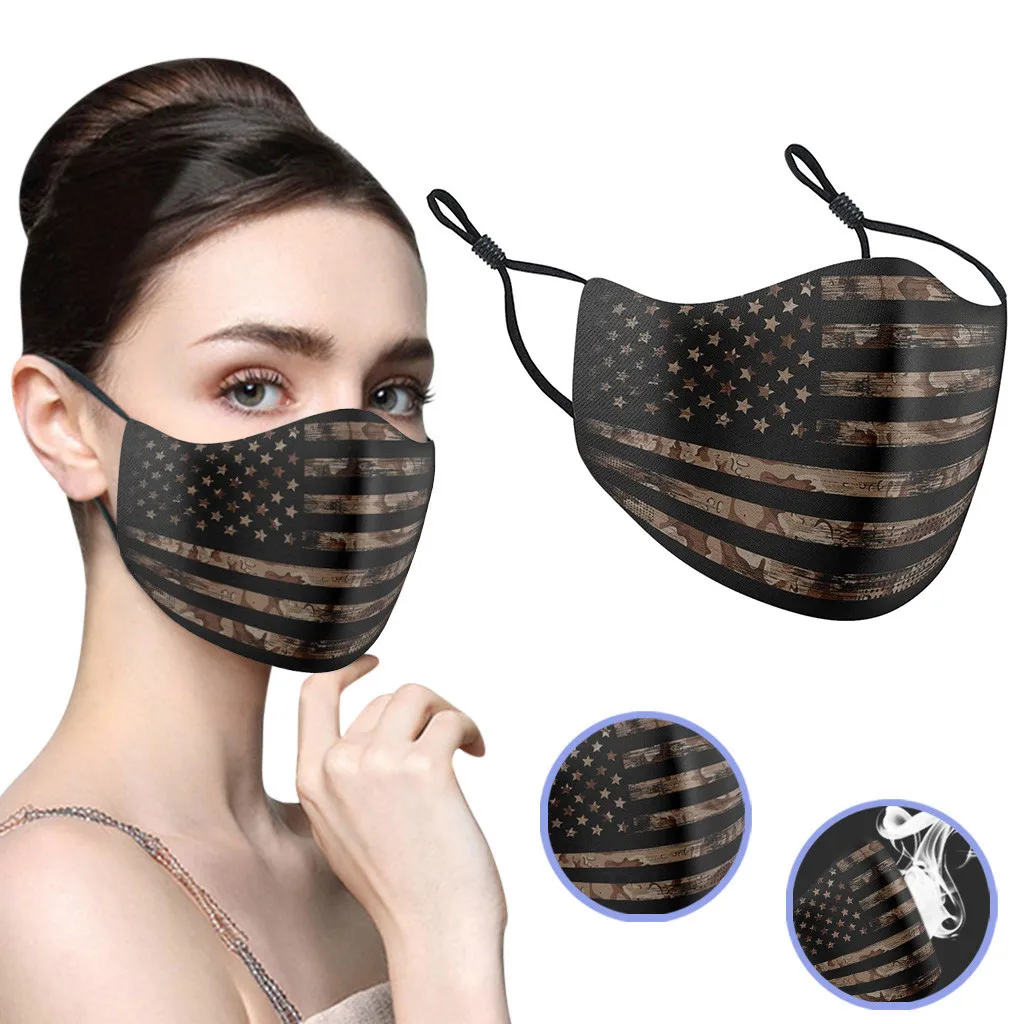 Маска для Лица Шарф крышка лица День Независимости Печать Хлопок пыль