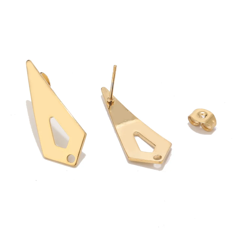 

10pcs/lot New Gold/silver tone Stainless Steel Earring Posts hollow Round Stud Findings Earnut For DIY Jewelry Making Findings