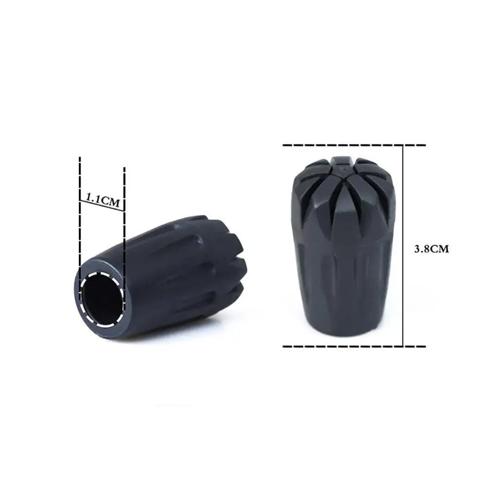 Черные наконечники для ходьбы защитные трекинговой стойки круглая крышка ног