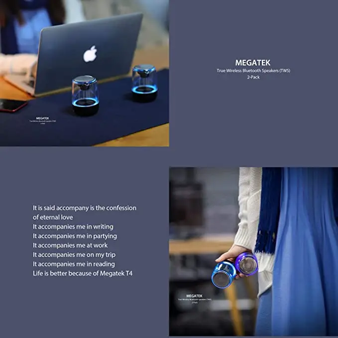 Портативный Bluetooth колонки Танцы светодиодный свет Беспроводной стерео