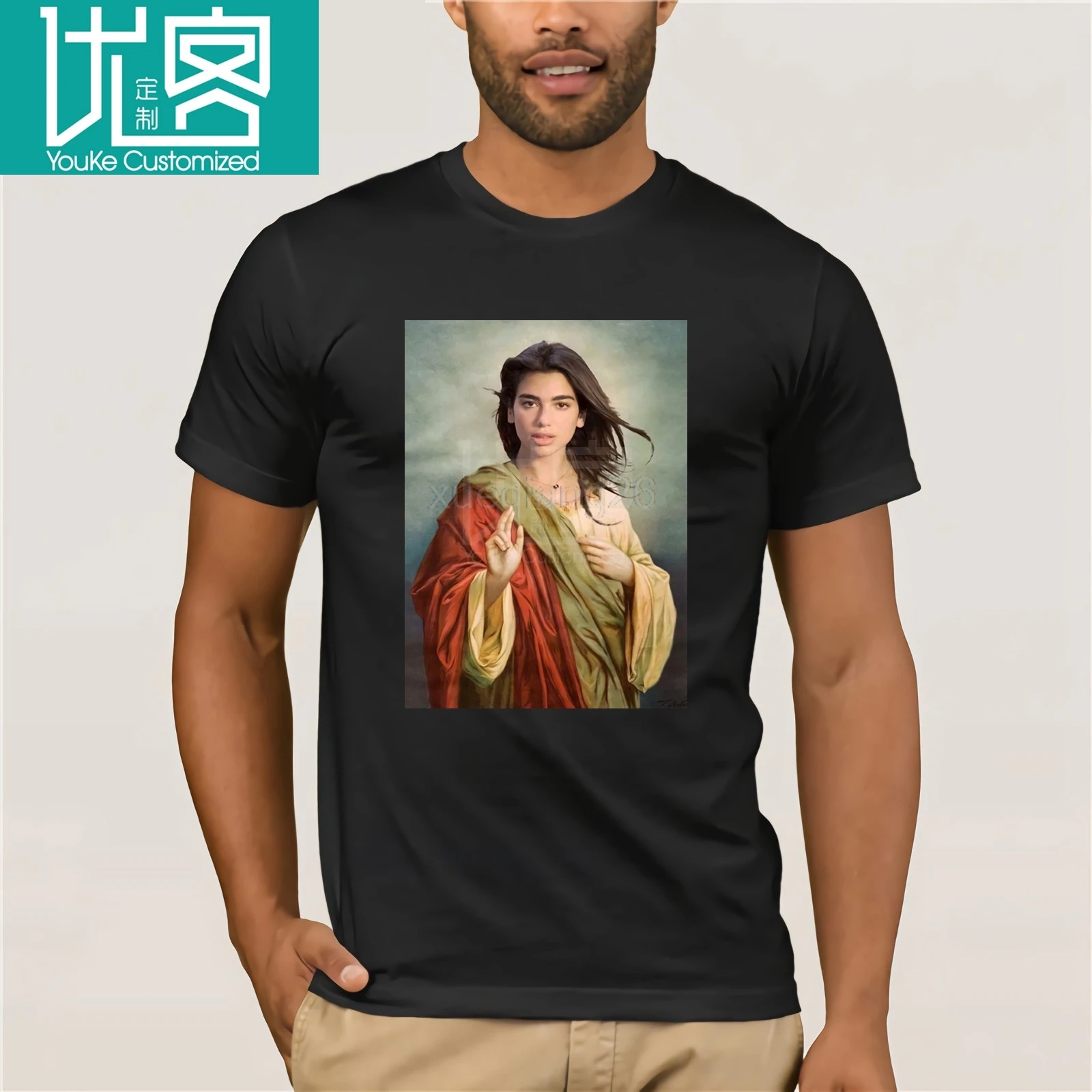 Мужчины-s-DUA-Lipa-Jesus-футболки-черный-shubuzhi-новинка-Футболка-мужчины-бренд-одежда-топ