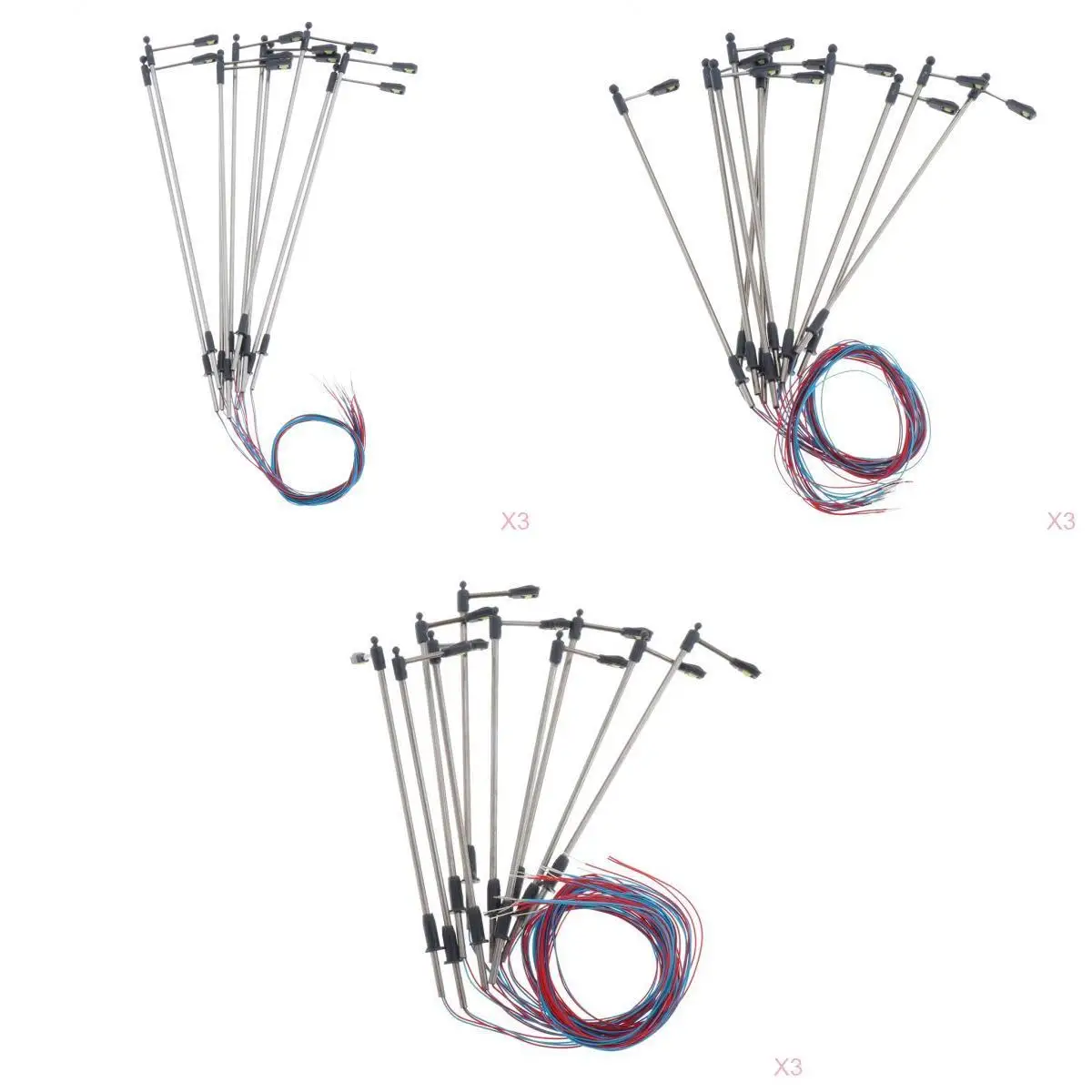 

90x HO Scale Model Railway Scenery Street Lamps LEDs Miniature Garden Decor