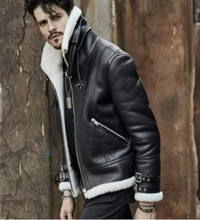 

Новая зимняя кожаная куртка для мужчин меховая плюшевая кожаная байкерская куртка на молнии для мужчин повседневные мужские куртки и пальт...