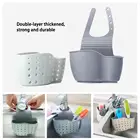 Полка для раковины, стеллаж для мыла и губки, силиконовая корзина для хранения, регулируемый держатель для ванной комнаты, кухонный аксессуар для раковины