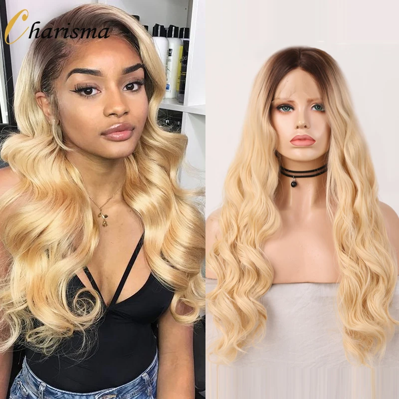 Парик Харизма из синтетического кружева спереди парик блонд Омбре термостойкие
