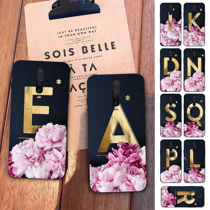 

Initial Letter A Z Phone Case for Redmi 5 6 7 8 9 A 5plus K20 4X S2 GO 6 K30 pro