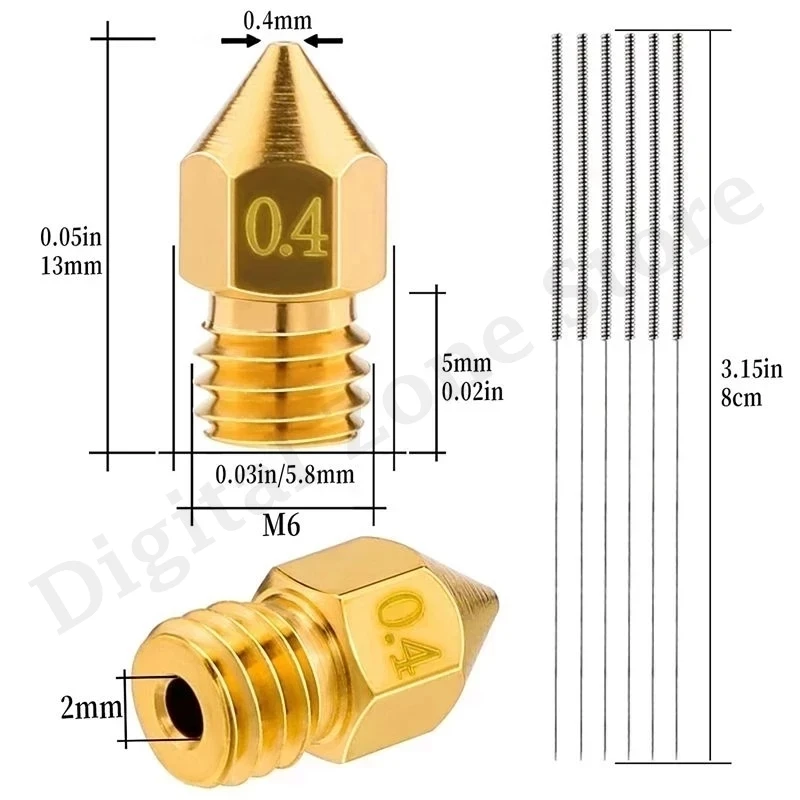 3D Printer Cleaning Tool Kit - 20Pcs Nozzle 0.4mm MK8 + 15Pcs Needles 2*Tweezers for Makerbot Creality CR-10 | Компьютеры и офис