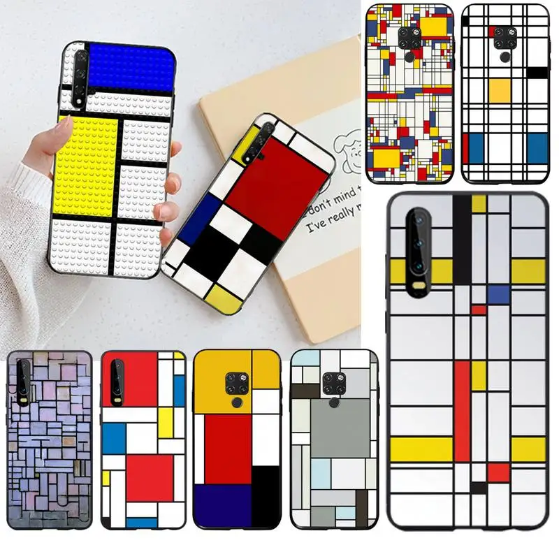 Мягкий Силиконовый ТПУ чехол для телефона HPCHCJHM mondrian art Для Huawei P30 P20 lite Mate 20 Pro P Smart