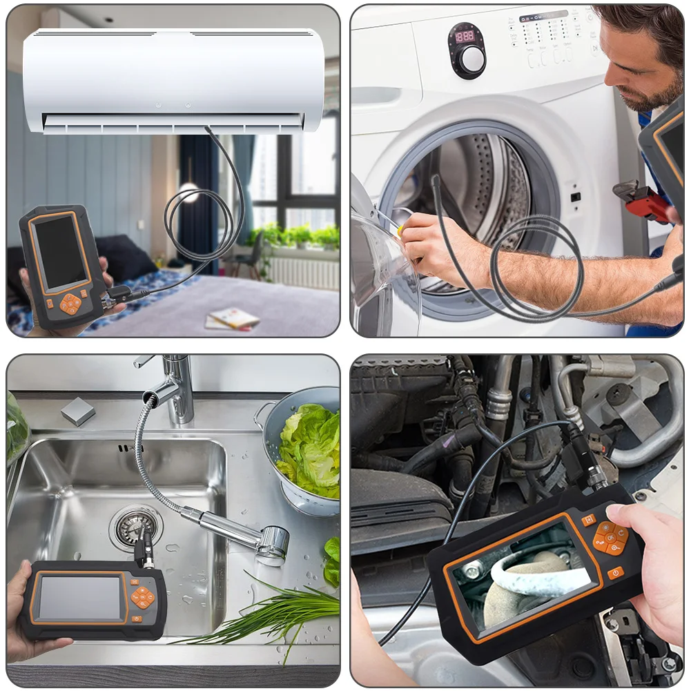 

Industrial Borescope With 6 LED Lights Snake Camera Rechargeable Video Car Repairing USB Endoscope Waterproof Dual Lens HD 1080P