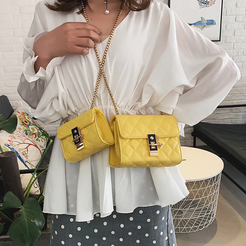 Новая маленькая сумка женская новая Корейская мини Алмазная цепочка воздушная