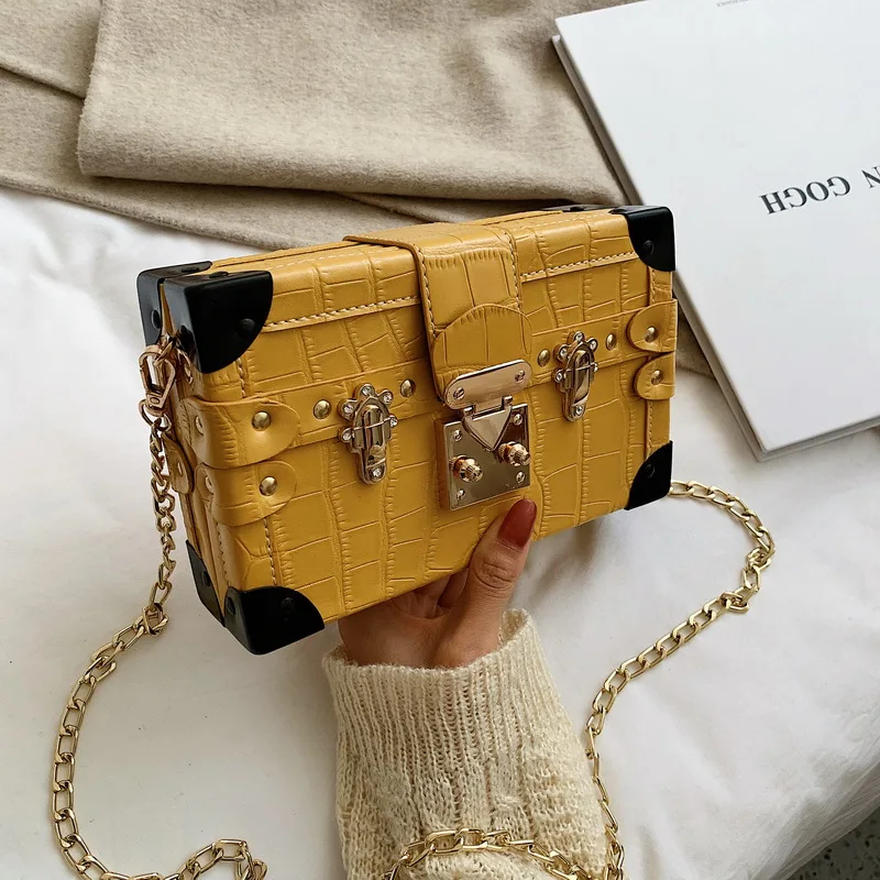 Bolsos Mujer, модные сумки в форме коробки для женщин,, роскошные сумки, женские сумки, дизайнерские, с металлическими заклепками, с клапаном, вечерняя сумочка - Цвет: Style 2