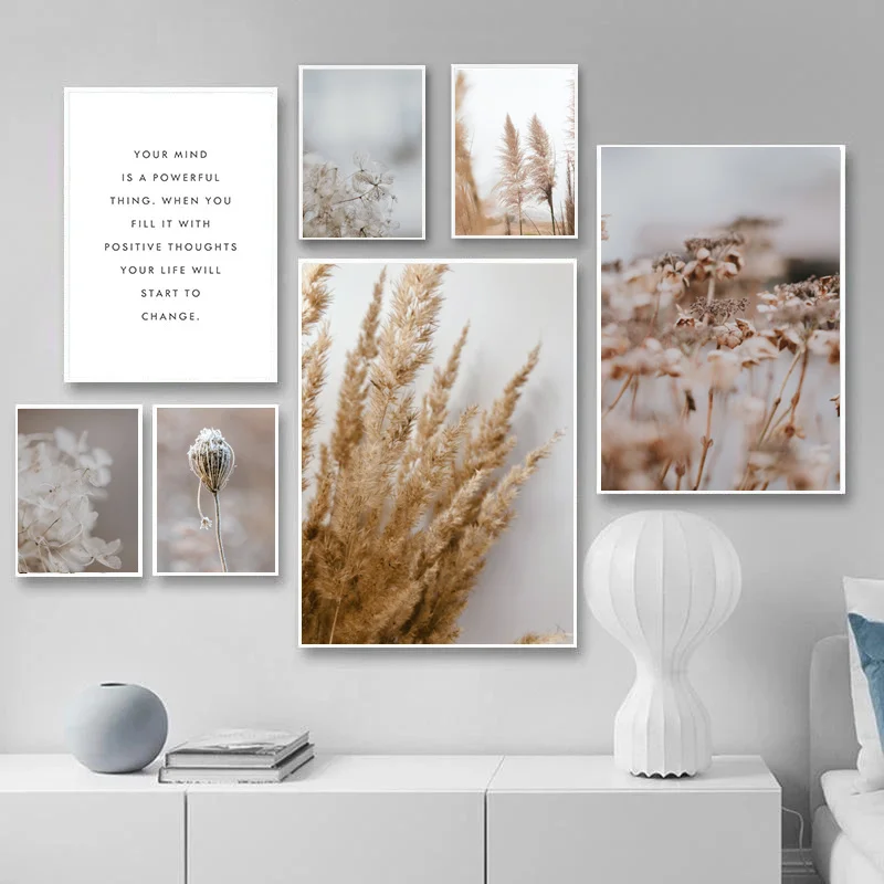 

Nordic Nature Plant Flower Canvas Painting Poster Winter Landscape Botanical Print Wall Art Picture Home Decoration