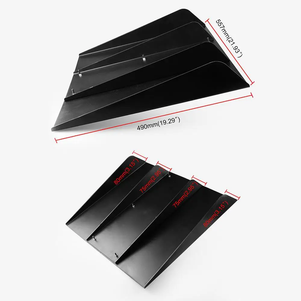 Универсальный задний бампер Adeeing x 21 &quotABS 4 плавника диффузор Fin Black для Honda Acura