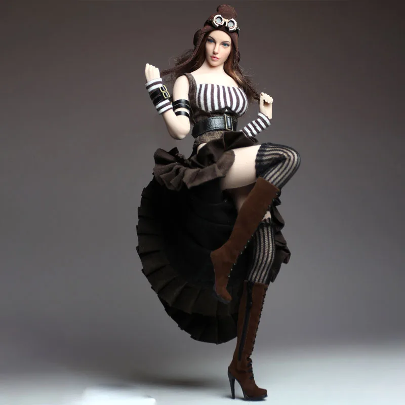 

Special deal SUPER DUCK 1/6 Scale Female Steampunk Dress Clothes Set C020B Model For 12'' Action Figure Body DIY