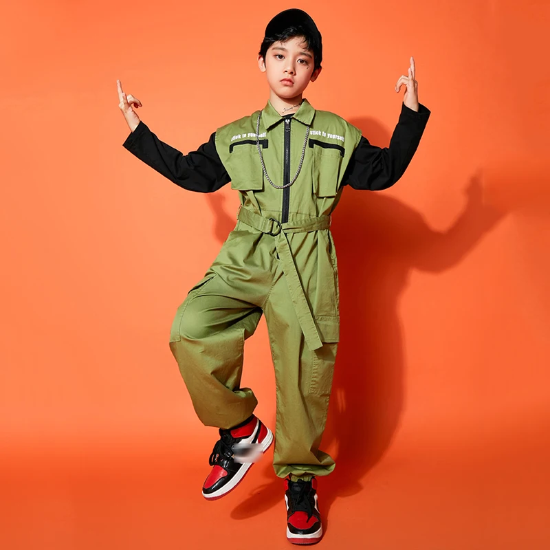 

Children Hip Hop Dance Clothing Boys Street Dance Overalls Stage Performance Costume Girls Jazz Ballroom Modern Dancewear BL6341