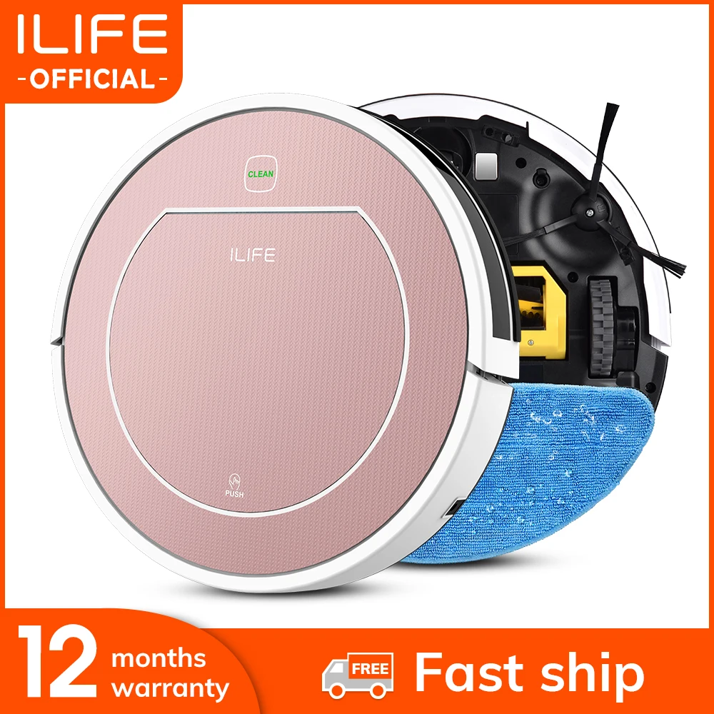 

ILIFE V7s Plus Robot Vacuum Cleaner Sweep and Wet Mopping Floors&Carpet Run 120mins Auto Reharge,Appliances,Household Tool Dust