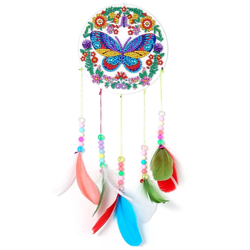 

Алмазная живопись Ловец снов Музыка Ветра набор для двери домашнее настенное украшение Набор для алмазной вышивки-бабочка