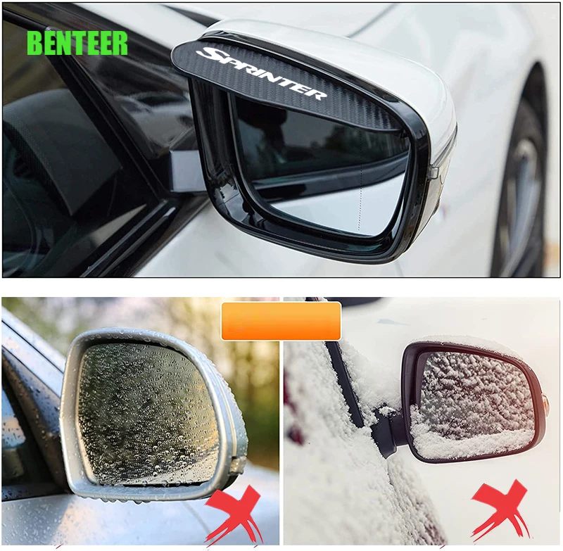 2Pcs Rearview Mirror Eyebrow Rain Cover For Benz AMG CITAN R V CLASS SPRINTER VIANO VITO W203 W204 W205 W124 W213 W212 W214 W221 - купить по