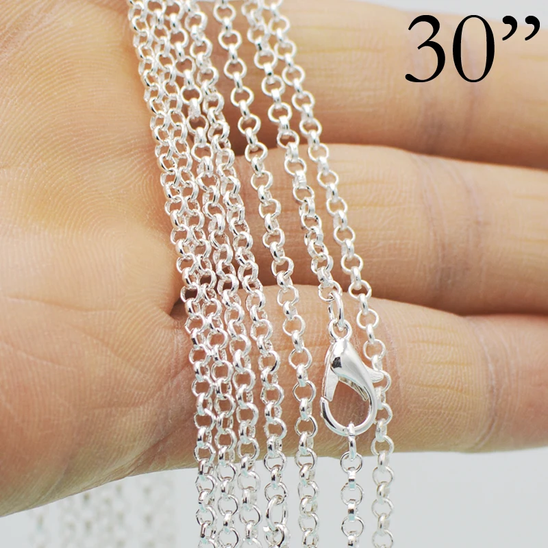 100 pcs- 30 inch Silver Plated Rolo Chain Necklace Inch 30'' | Украшения и аксессуары
