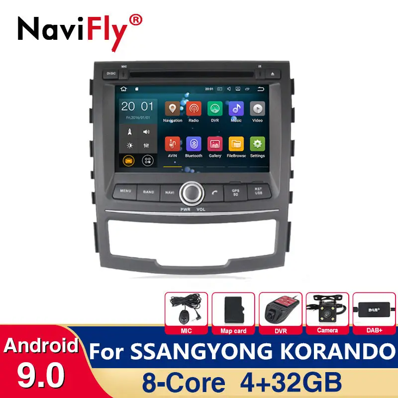 PX5 8Core Android 9 0 4 + 32G Автомобильный мультимедийный dvd плеер gps навигации для SSANGYONG KORANDO