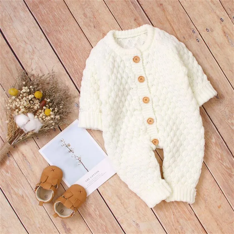 Комбинезон детский вязаный Осень-зима для новорожденных | Детская одежда и обувь
