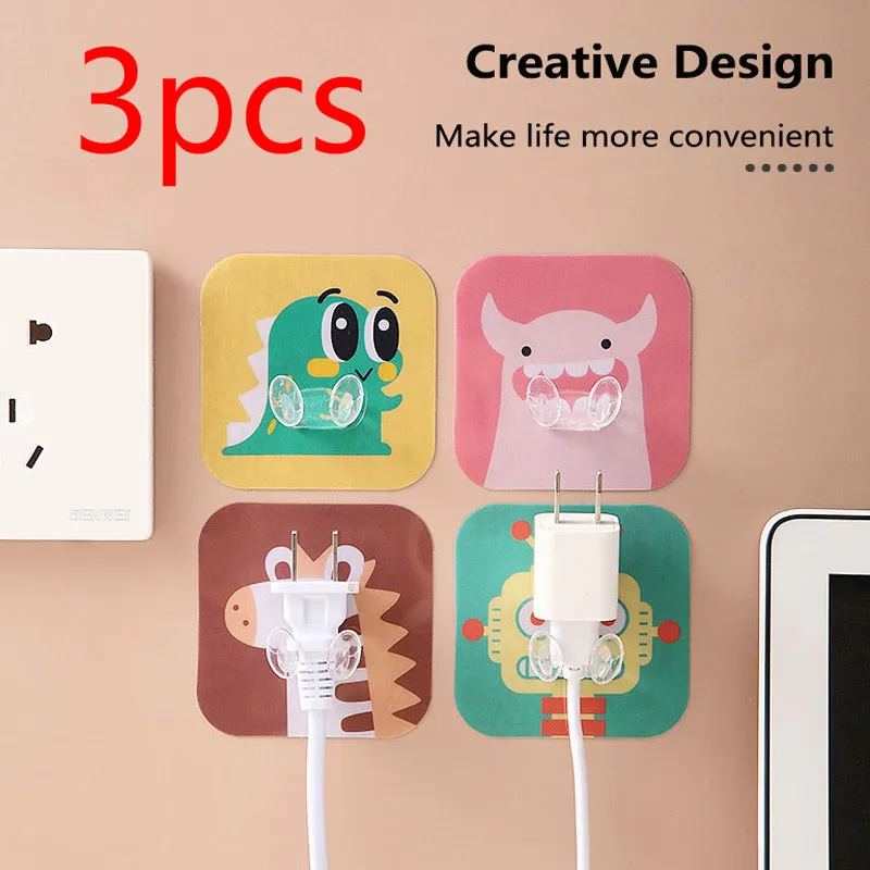 

3pcs/set Self Adhesive Home Kitchen Wall Door Hook Key Holder Rack Towel Hanger Bathroom Rack Hooks Door Hooks Storage Organizer