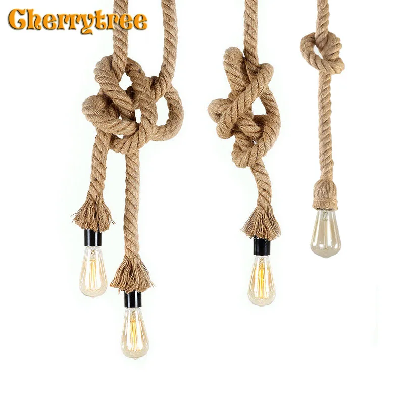 Подвесной светильник подвесной винтажная промышленная пеньковая веревка ретро