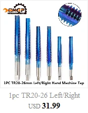 1 шт. HSS TR8-TR16mm для левосторонней машины винтовой кран с нано-синим покрытием, трапециевидный резьбовой кран для сверления металла, метрический винтовой кран, сверло