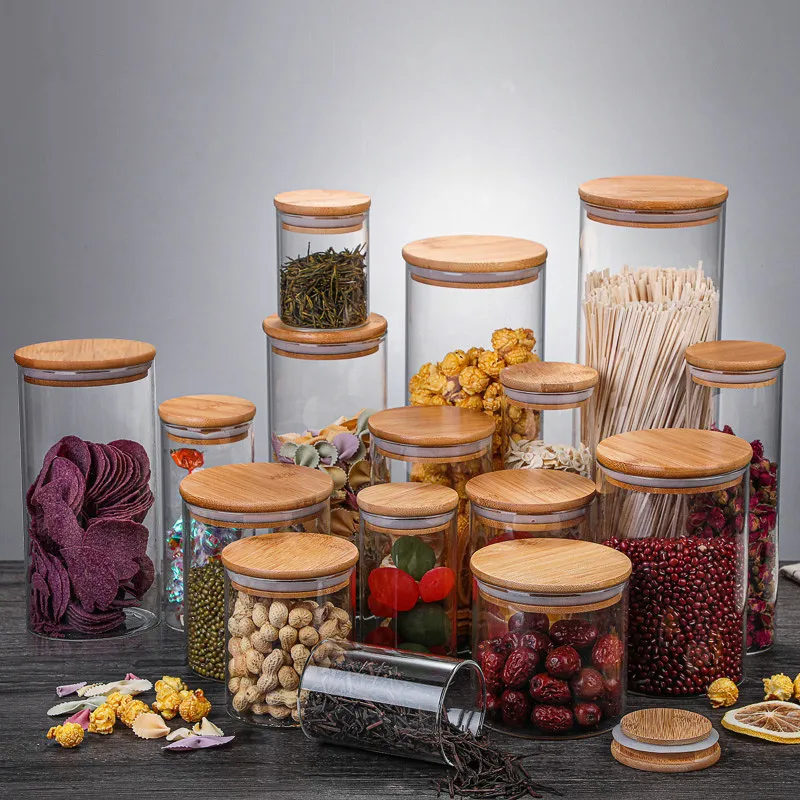 High Borosilicate Glass Sealed Jars Mason Candy Tins Tea Tins Spice Glass Jars with Lid Biscuit Tins Kitchen Storage Jars