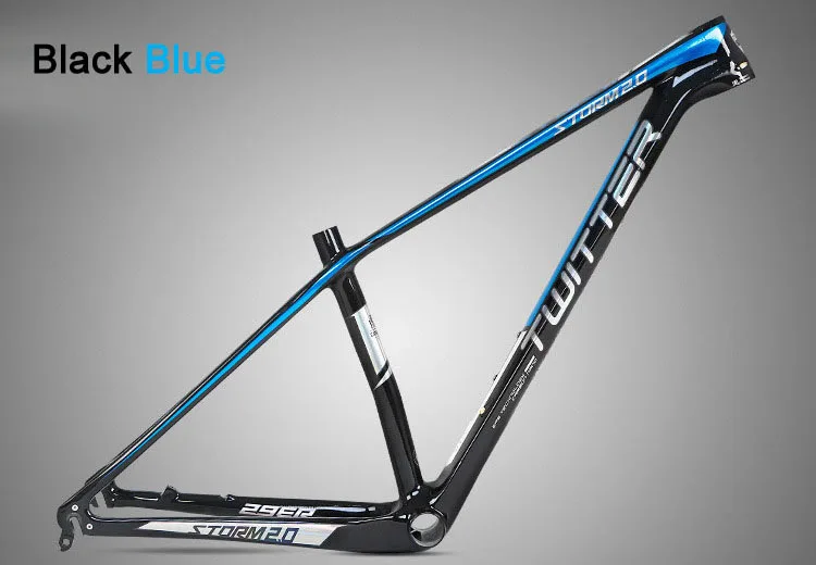 Твиттер Storm2.0 MTB карбоновая рама 27,5*1" 17" велосипедная 29*1" 17" 1" XC велосипедная Рама 42*52 коническая трубка BB92 EPS БЫСТРОРАЗЪЕМНАЯ - Цвет: 29 Black Blue