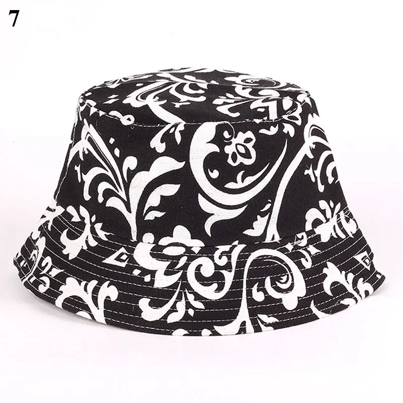 

Fashion Printed Fisherman Hat Bucket Cap Women Summer Sunscreen Sunshade Climbing Hunting Fishing Outdoor Protection Bucket Hats