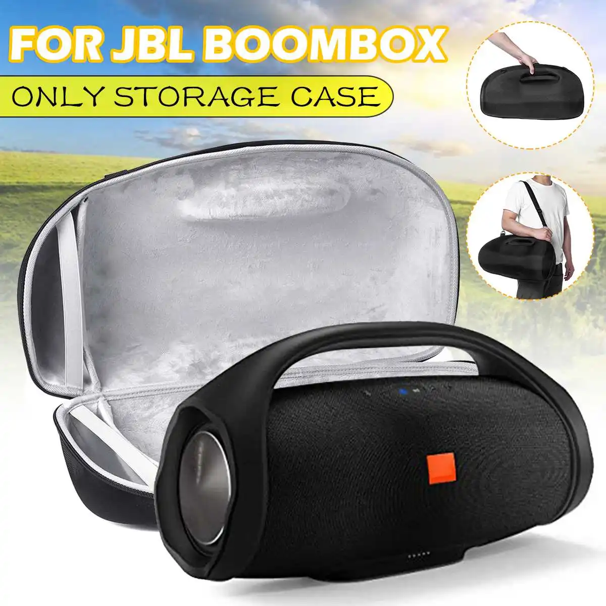 

For JBL BOOMBOX Wireless bluetooth Speaker Bag Portable Outdoor Speaker Hard EVA Case Carry Case Bag Protective Box (Black) NEW