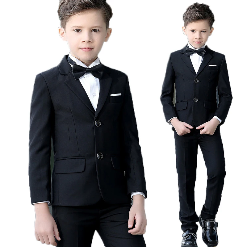 

2020 Kid Piano Dance Performance Blazer+Pant 2Pcs Tuxedo Clothing Set Flower Boys Formal Wedding Suit Child celebration Costume