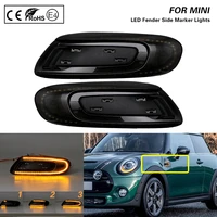 2pcs smoked for mini cooper f55 f56 f57 dynamic sequential led fender marker light side marker lamp indicator turn signal light