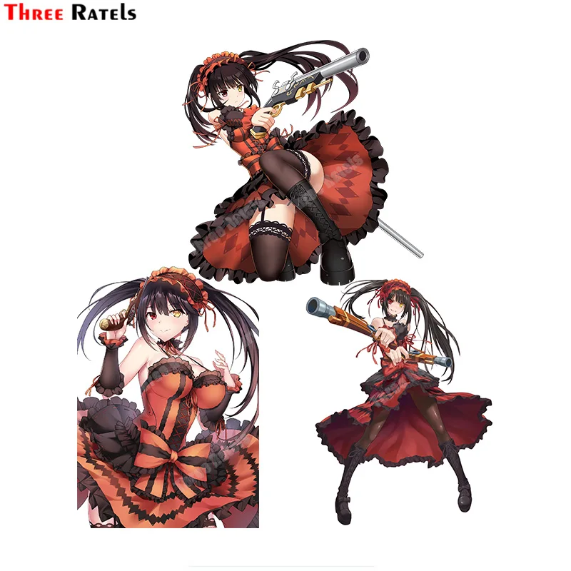 

Three Ratels B112 Sexy Girl Tokisaki Kurumi Date A Live Anime With Gun Sticker Windshield RV VAN Car JDM Graphics Decal