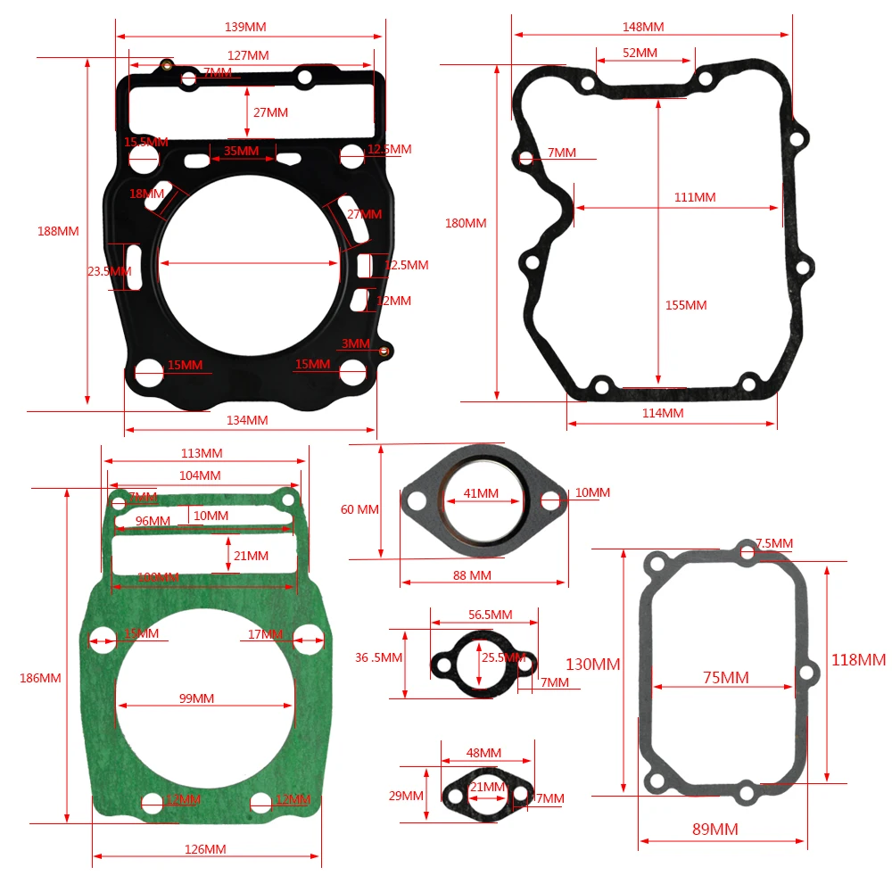 

Cylinder Head and Base Gasket Kit Top End Head Gasket Set Combo Fit Polaris Sportsman 500 Scrambler Worker 500 3089966 308537