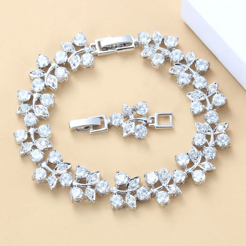 Браслет цепочка серебристого цвета с фианитами 18 + 3 см|Цепочки и браслеты| |