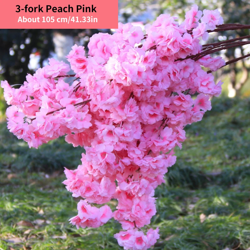 

80 см вишневое дерево искусственный пыльцы красный шелк свадебное украшение ветка вишни украшение дома свадебная арка