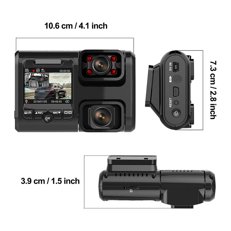 QPLOVE 4K Автомобильный видеорегистратор HD 2160P gps видеорегистратор двойная подвижная камера и сенсор sony с беспроводной Wi-Fi супер ночного видения авто рекордер