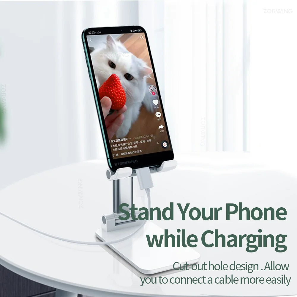 foldable dest phone holder mount stand for iphone x xs 11 12 xiaomi huawei samsung mobile phone tablet desktop adjustable metal free global shipping