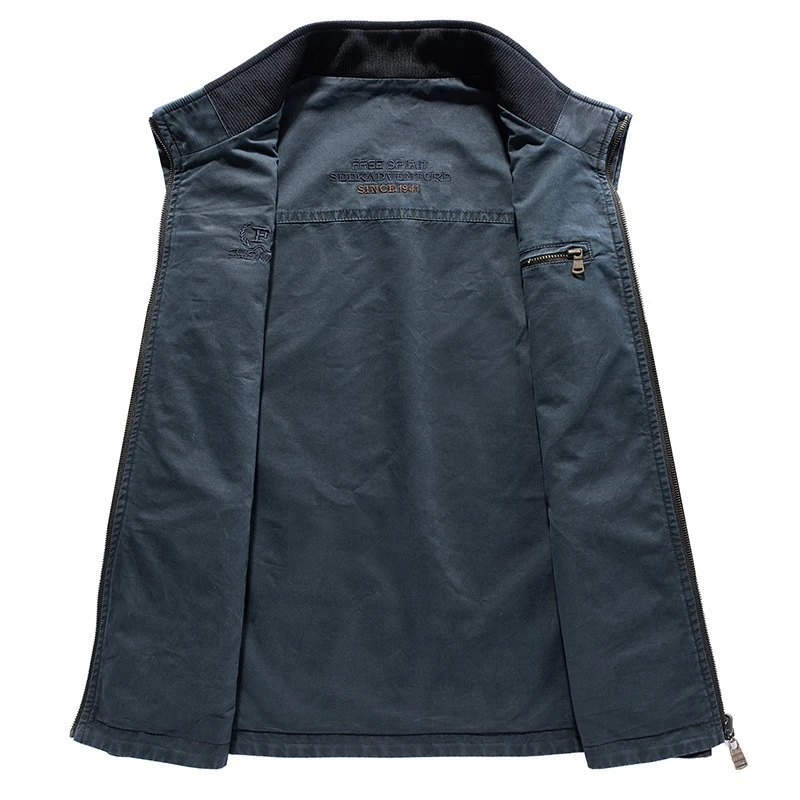 

Autumn Camo Spring Denim Vest Men's Double Sided Wearing Vests tooling multi-pocket camouflage Vest Waistcoat