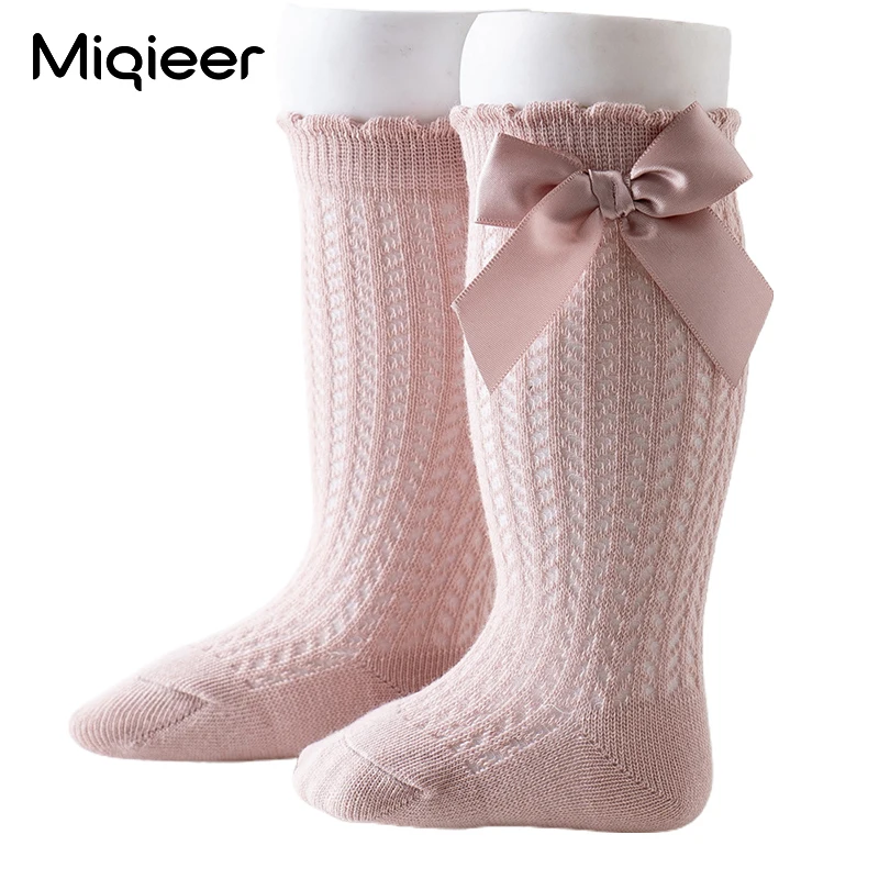 Calcetines de algod&oacute;n de estilo espa&ntilde;ol para ni&ntilde;os y ni&ntilde;as, medias largas hasta la rodilla, caladas, suaves-1