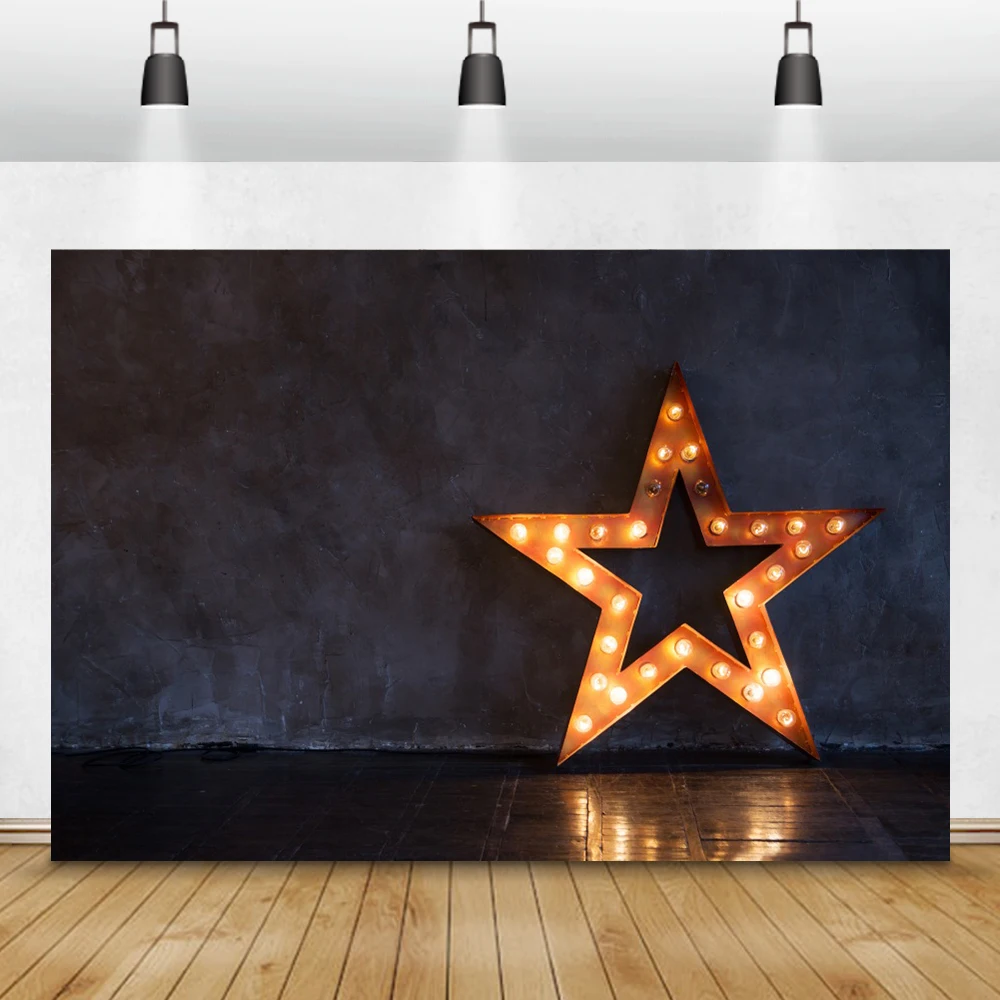 Laeacco кирпичная стена цемент звезды светильник любовь ребенок портрет фотографии