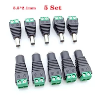 5pcs female 5 pcs male dc connector 2 15 5mm power jack adapter plug cable connector for 352850505730 led strip light