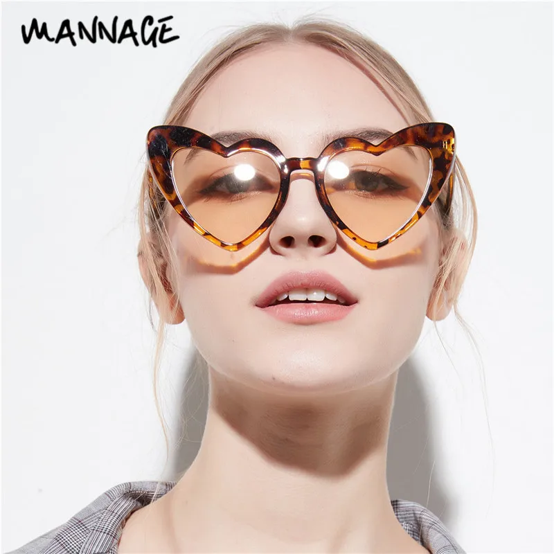 Розовые солнцезащитные очки с сердечком для женщин милые сексуальные в стиле