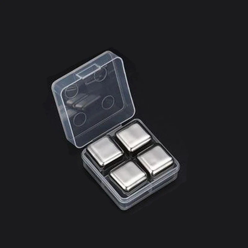 box 1 Кубики льда из нержавеющей стали, многоразовые охлаждающие камни для виски вино, держите напиток холодным дольше, не меняйте вкус - Цвет: box 1