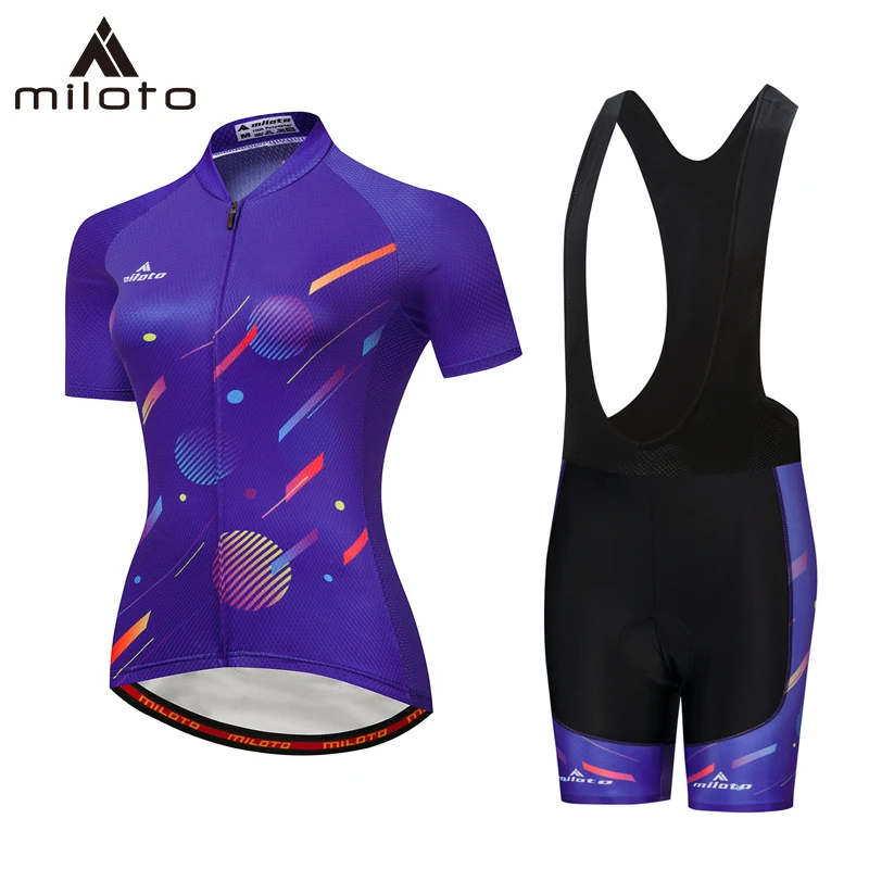 

Miloto Pro Women Cycling Set Breathable MTB Bike Clothing Female Racing Bicycle Clothes Ropa Ciclismo Cycle Wear Racing Bib Suit