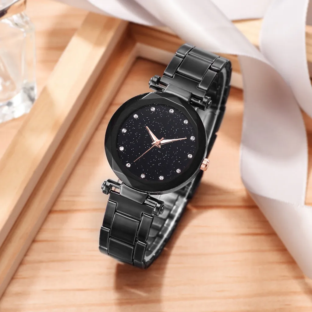 Модные 2020 простой с принтом звездного неба и многогранный Bump циферблат женские